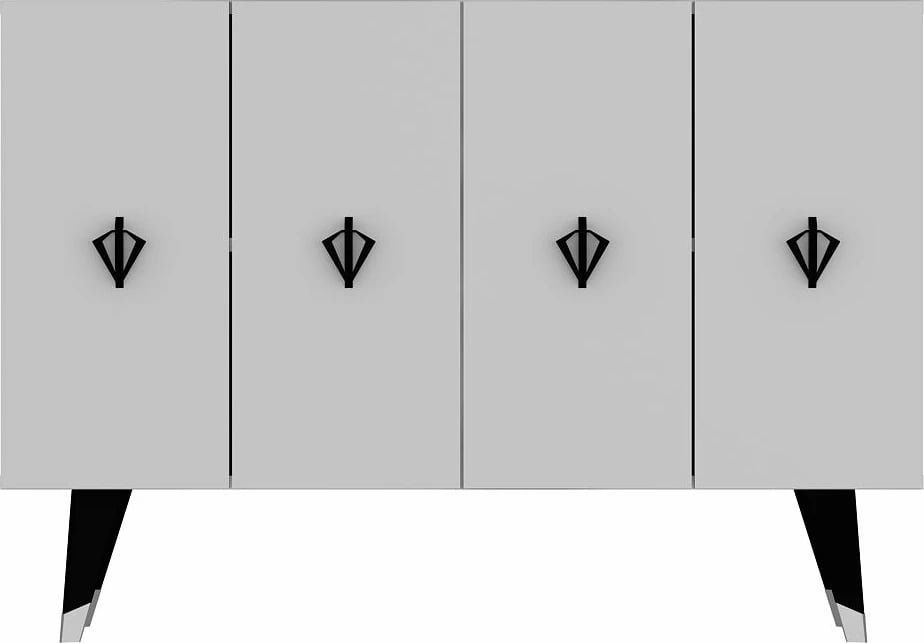 Konsol Skye Decor, 8166KM-32, e bardhë, e zezë, argjend