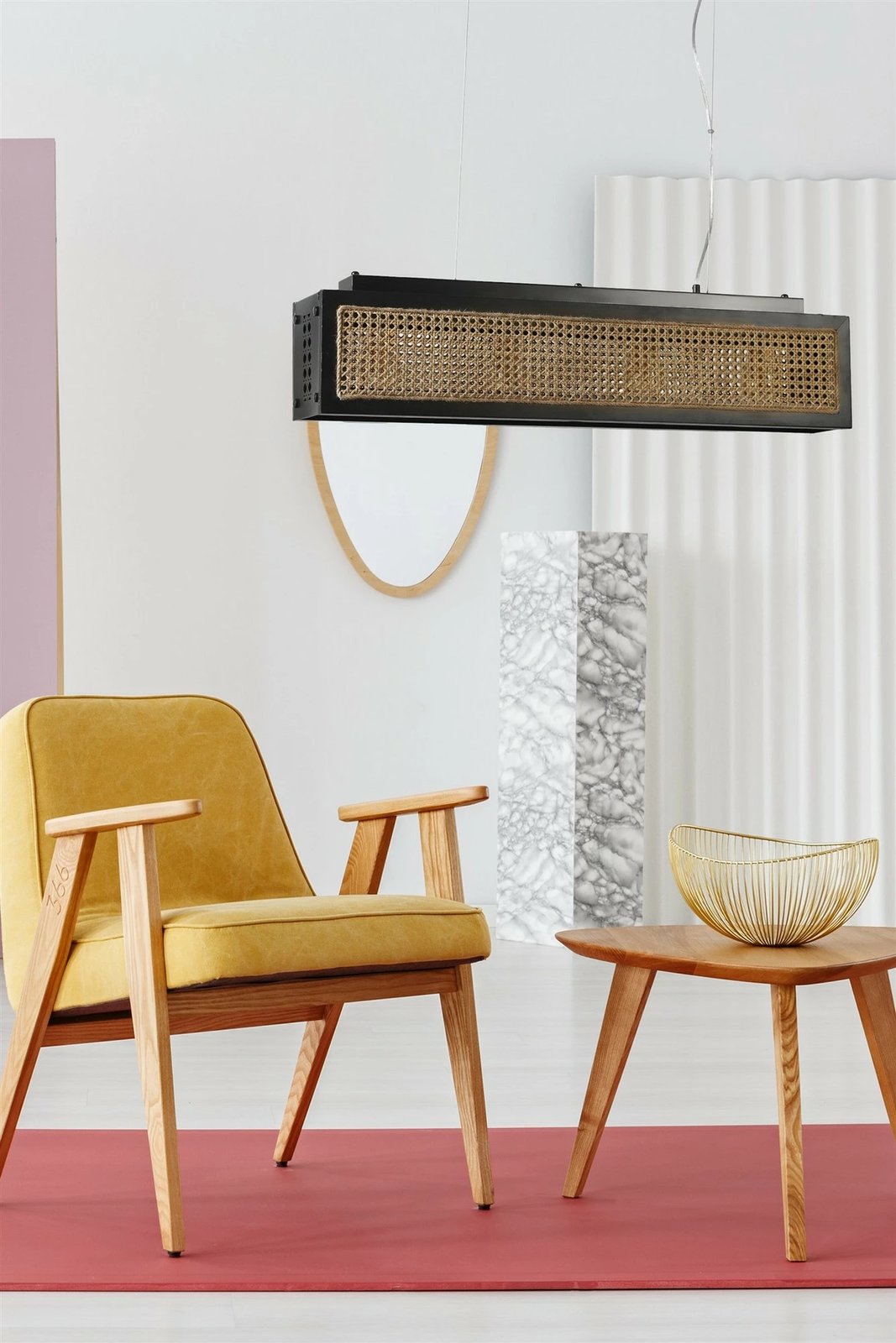 Llambë tavani Opviq, dru bredhi, kapele ratan, 8701-9