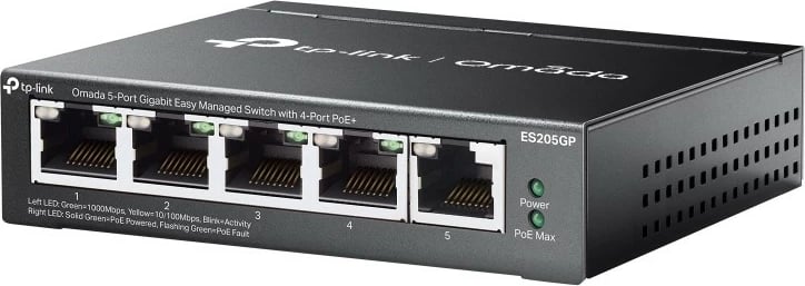 Switch TP-Link Omada ES205GP, 5 porte, PoE+, gigabit, i zi