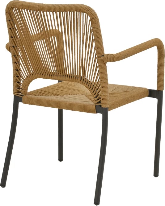 Karrige alumini Norture, e grumbullueshme, kornizë antracit, ratan natyral, 57x61x85cm