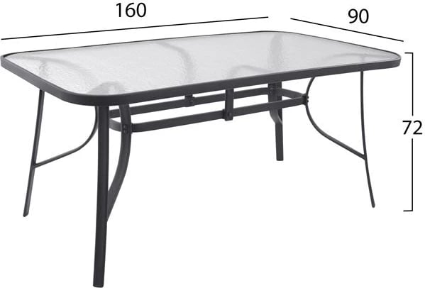 Tavolinë Bruno Metalike Gri 160Χ90Χ72 FH5074.01