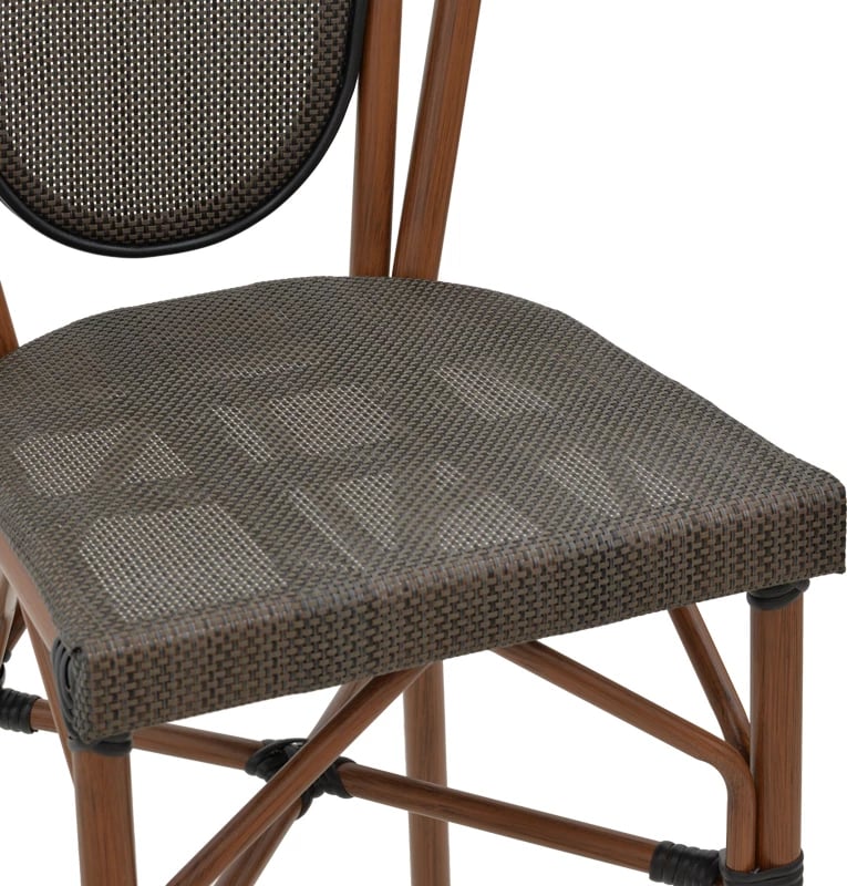 Karrige për bar Dezyan, ngjyrë arre, alumini-gri, 41.5x53.5x116cm