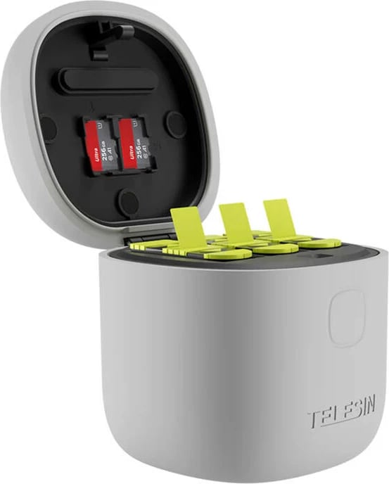 Karikues tre-kanalësh me 3 bateri për GoPro Hero 12/11/10/9 Telesin Allin Box, verdhë Karikues tre-kanalësh me 3 bateri për GoPro Hero 12/11/10/9 Telesin Allin Box, verdhë