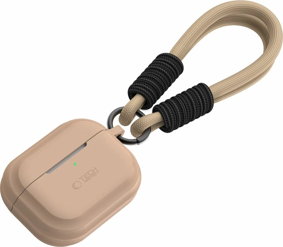 Mbështjellës Tech-Protect Silicone Rope për AirPods Pro/Pro 2, Kafe e çelët