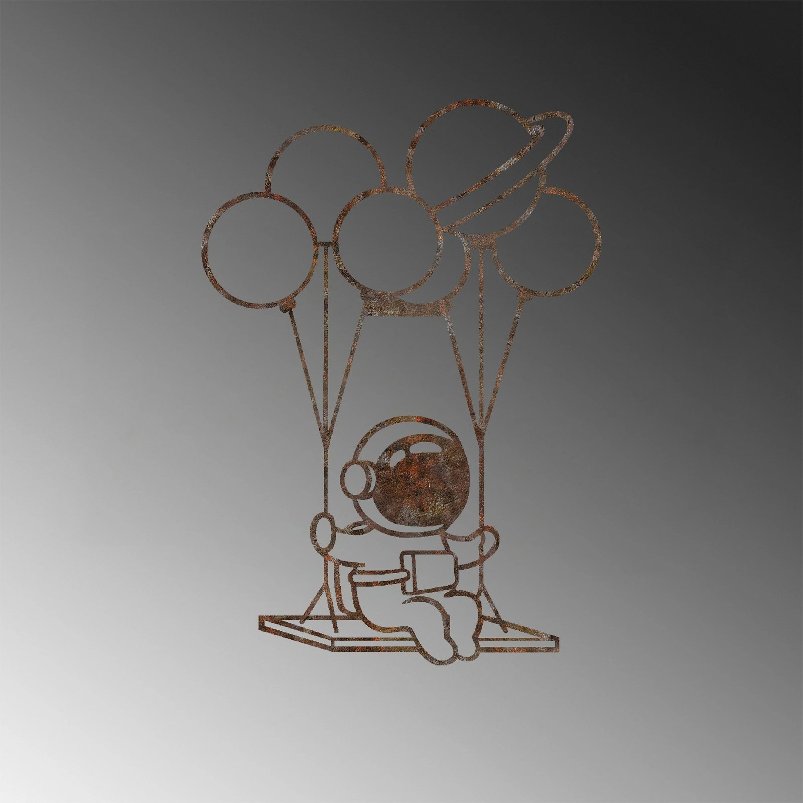 Aksesor dekorativ metalik për mur Wallity, Rusty Astro 1