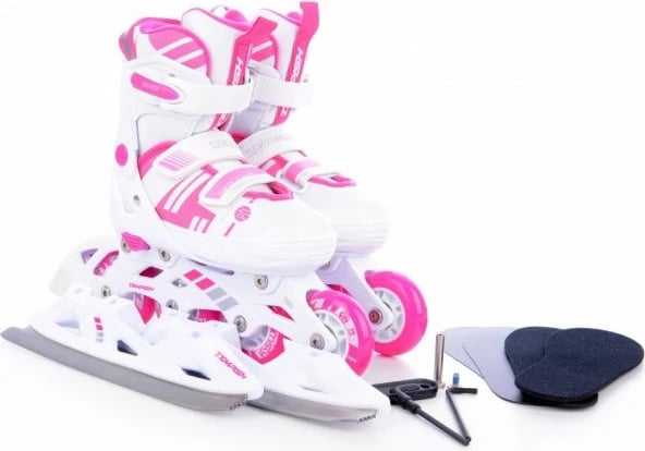 Rollera/Patina për vajza Tempish, të bardha dhe rozë