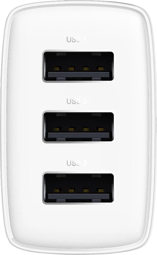 Karikues muri Baseus CCXJ020102, 3x USB, 17W, Bardhë