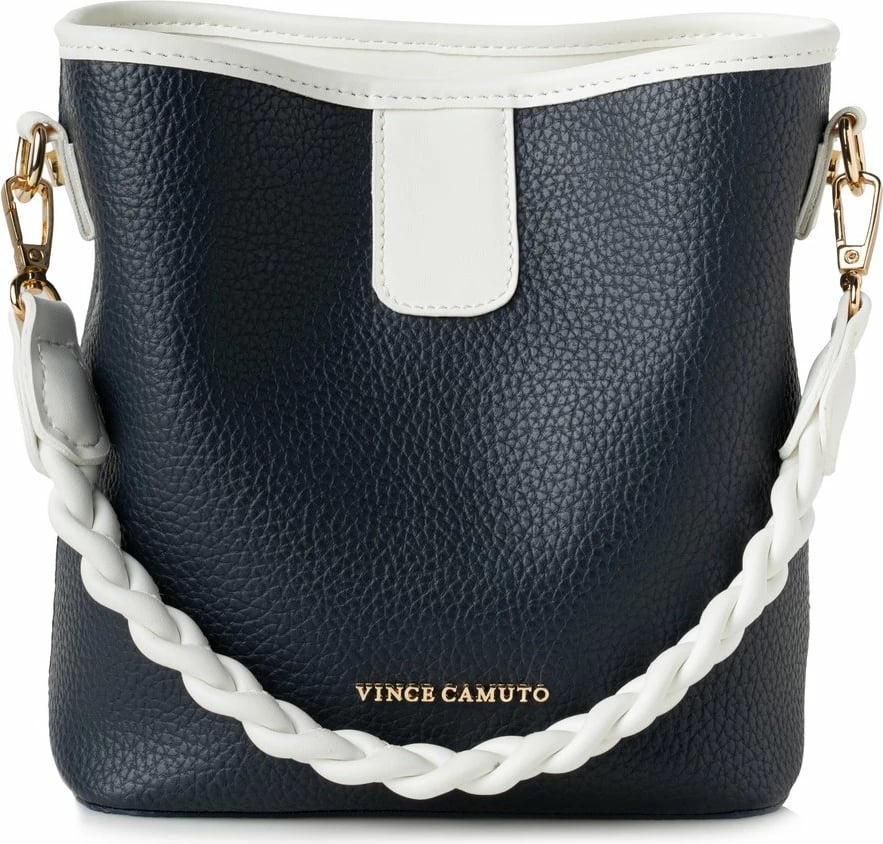 Çantë dore Vince Camuto, ngjyrë kaltër e errët dhe e bardhë, Venice