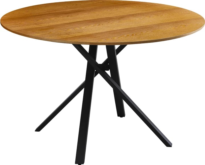 Tavolinë Cerco sonoma mdf dhe këmbë metali të zezë Φ120x75cm