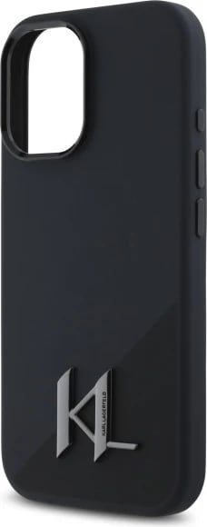 Mbështjellës Karl Lagerfeld Silicone Shadow Metal Initial MagSafe për iPhone 16, Zi