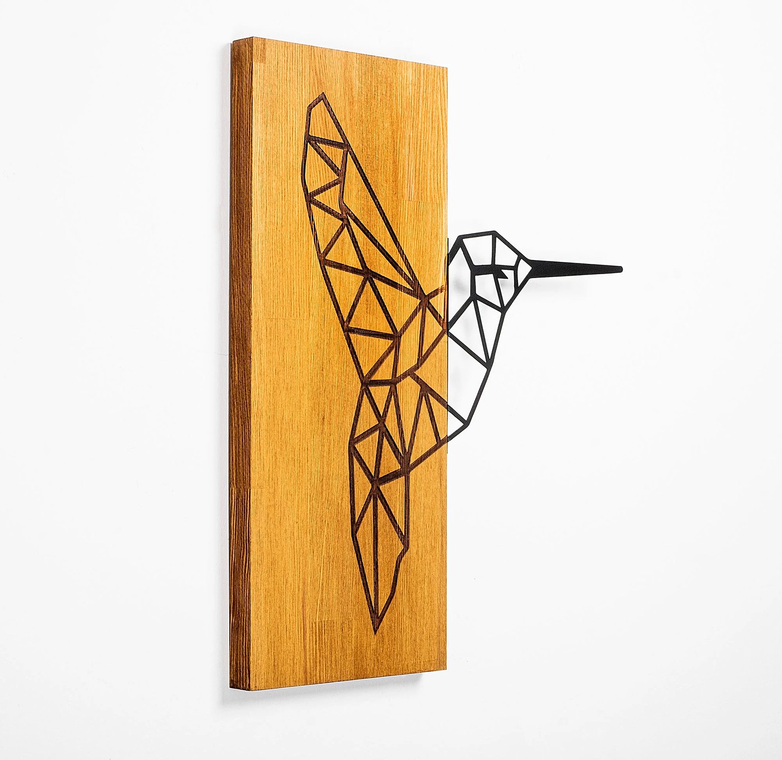 Aksesor dekorativ muri prej druri, Wallity, MA-286, ngjyrë arre dhe e zezë