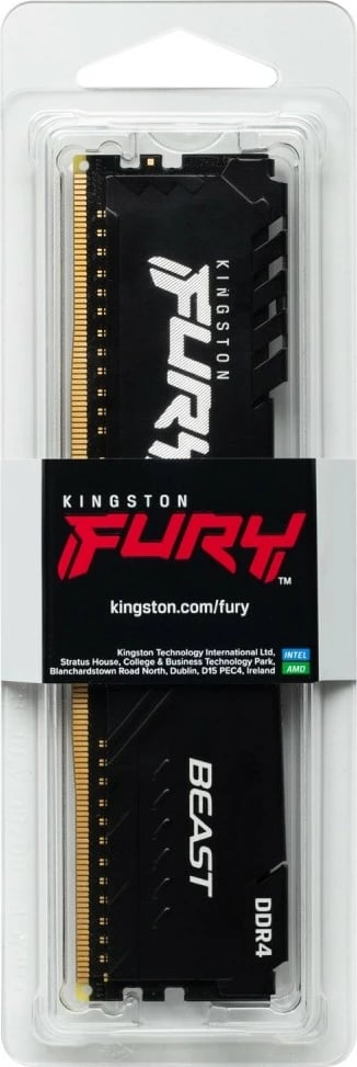 RAM Memorje Kingston FURY Beast DDR4, 16GB (2x8GB), 3600MHz, CL17, E zezë
