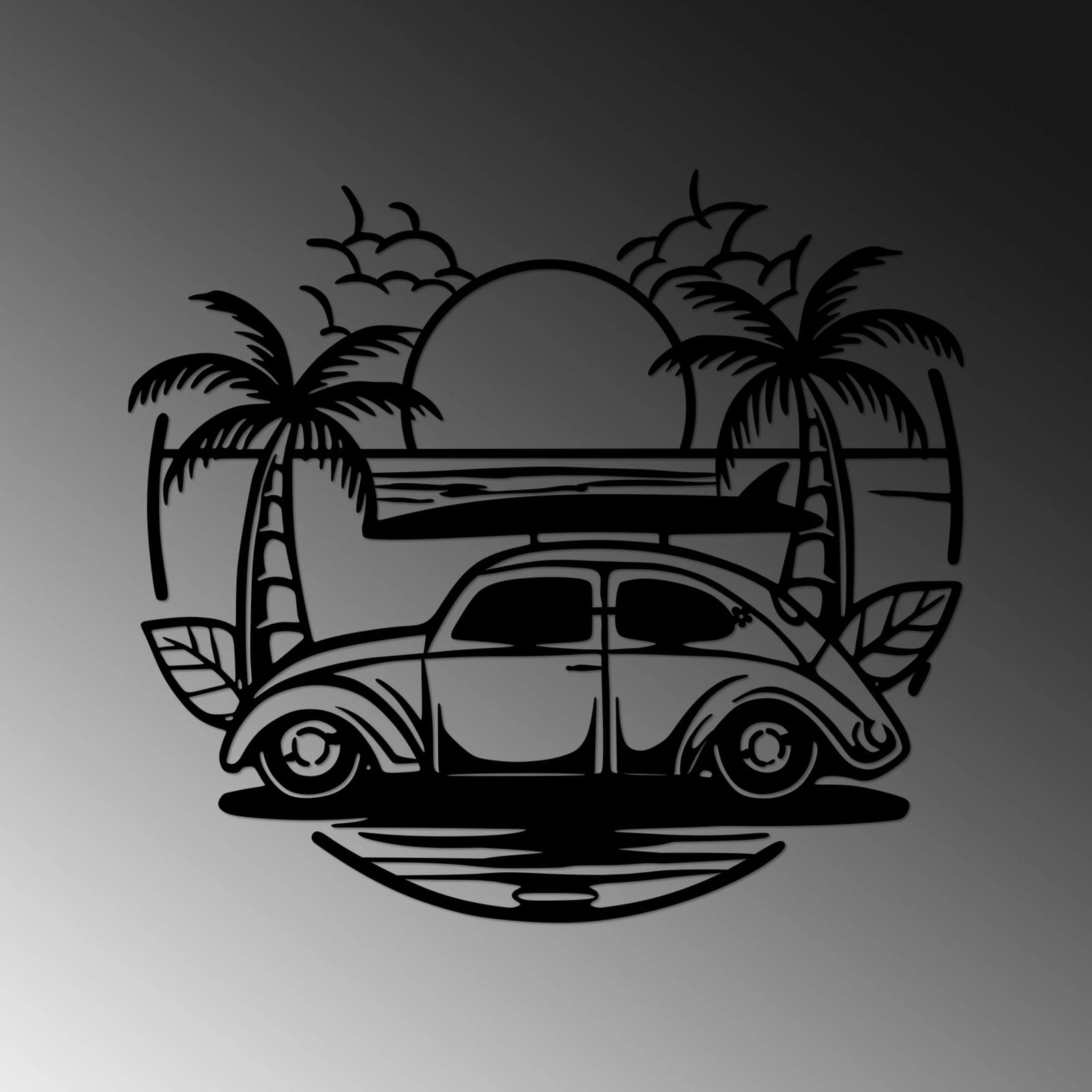 Aksesor dekorativ metalik për mur, Wallity, Sea Sand Vosvos - 520, ngjyrë e zezë, 63x70cm