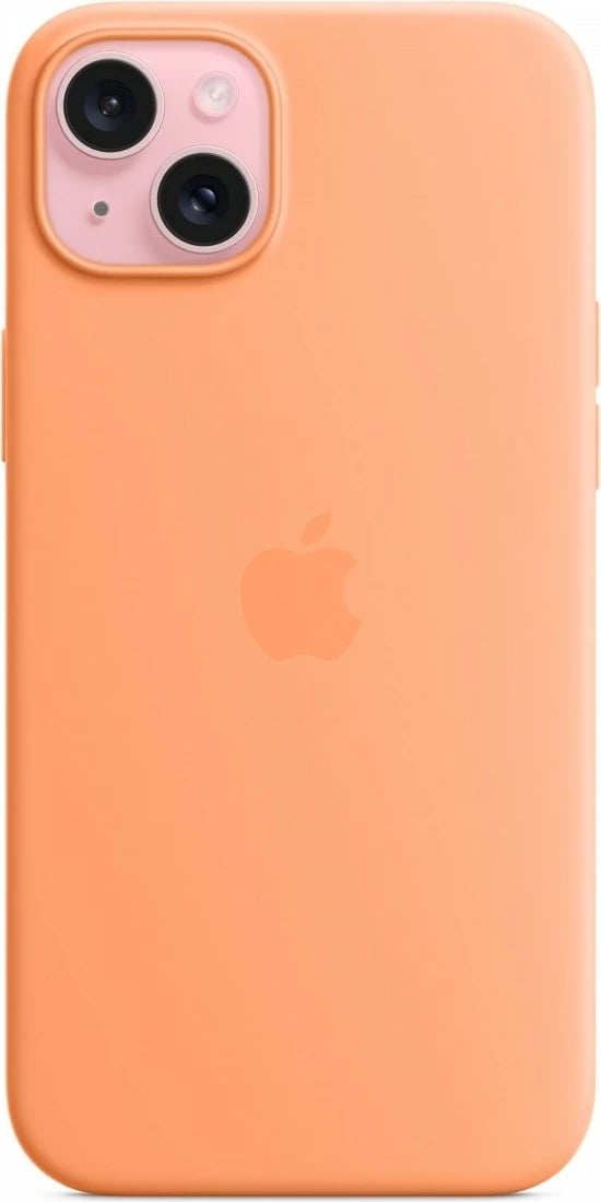 Mbështjellës silikon Apple MagSafe për iPhone 15 Plus, Orange Sorbet
