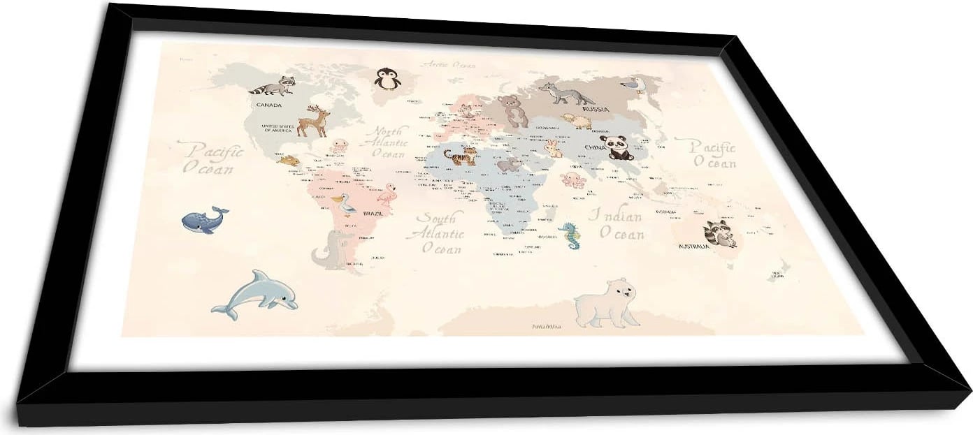 Pikturë dekorative me kornizë MDF, shumëngjyrëshe, 38x53cm, Wallity