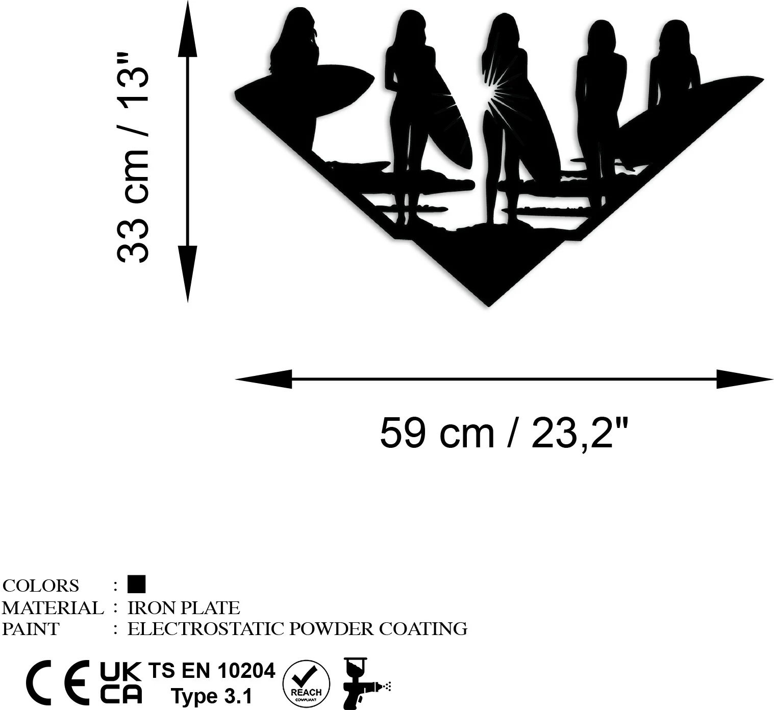 Aksesor dekorativ metalik për mur, Wallity, Bay Watch