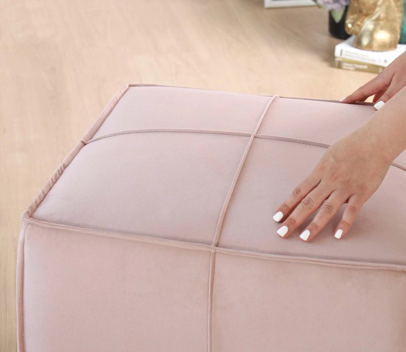 Puf i butë, pambuk 100%, ngjyrë pluhuri, Atelier del Sofa