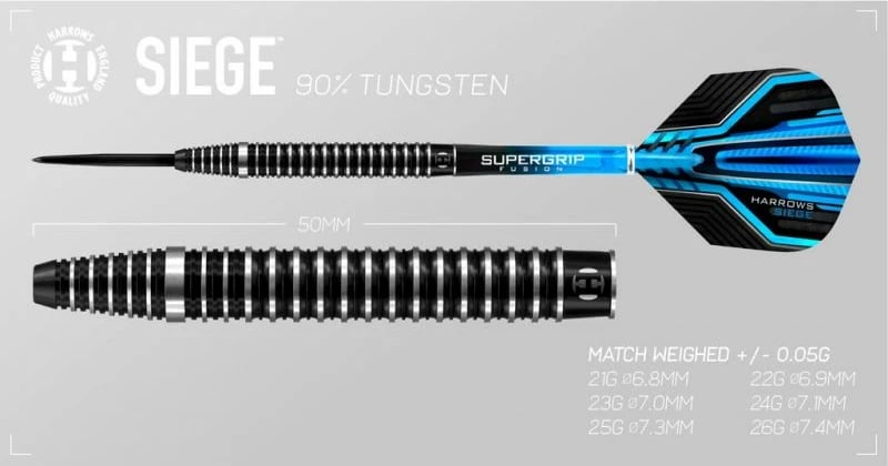 Dartat Harrows Siege, 90% Tungsten, për Meshkuj dhe Femra