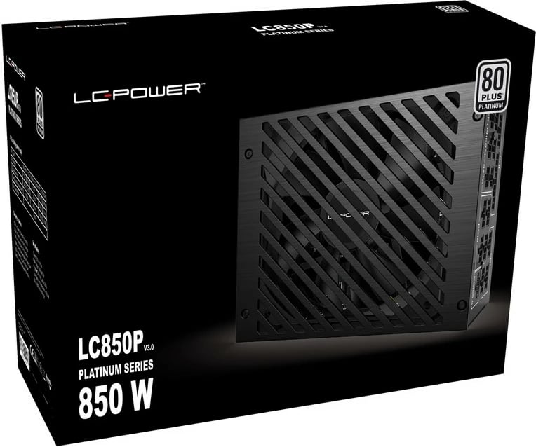 Furnizues energjie LC-Power LC850P V3.0, 850W, 80 PLUS Platinum, plotësisht modular, ATX 3.0, i zi