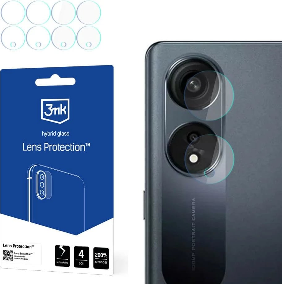 Xham mbrojtës kamerë 3mk Protection Lens Protection, për Oppo A1 5G, set 4 copë