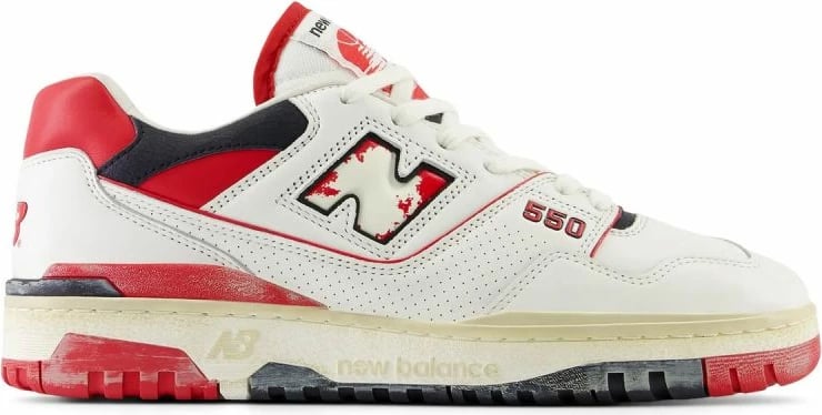 Atlete unisex New Balance, të bardha me të kuqe