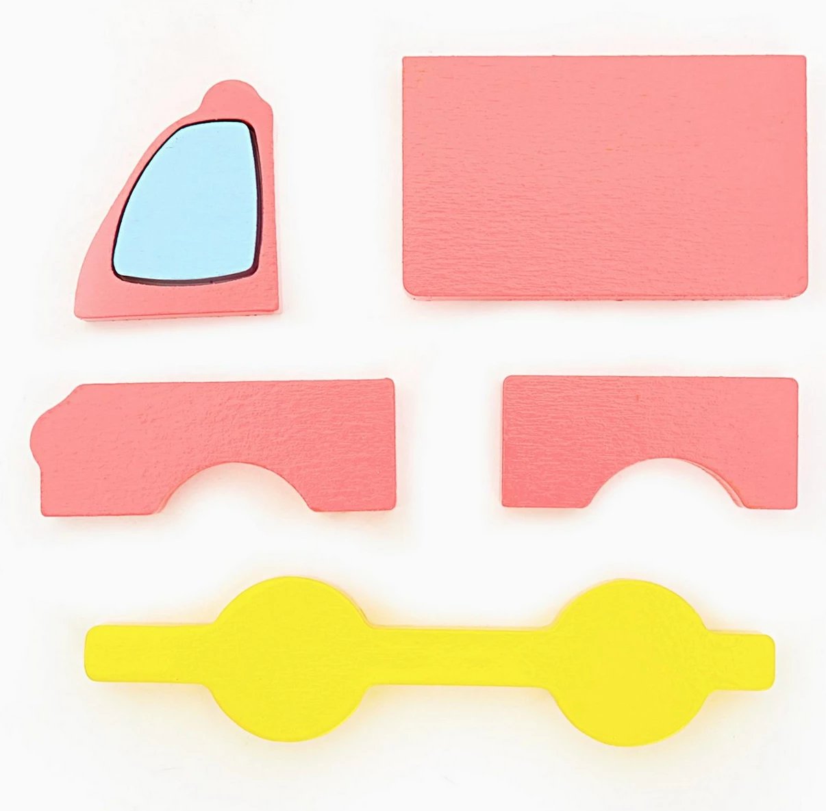 Lodër ambulancë prej druri, ngjyrë rozë dhe e verdhë, Skye Decor