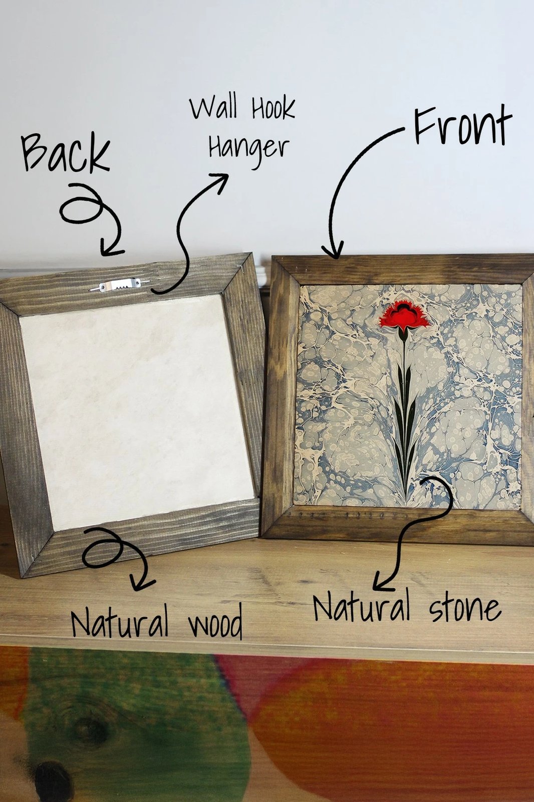 Pikturë dekorative me kornizë, Wallity, Ersytastablo41 - 16, shumëngjyrëshe, 15.5x15.5cm