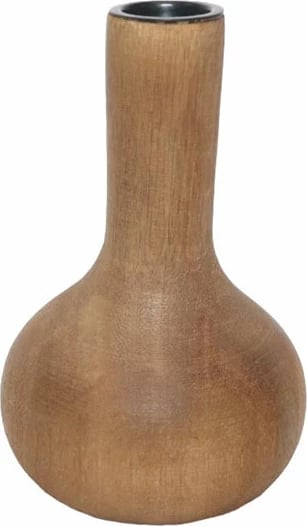 Mbajtës qirinjsh prej druri, natyral, SCANDI, 8x8x13cm