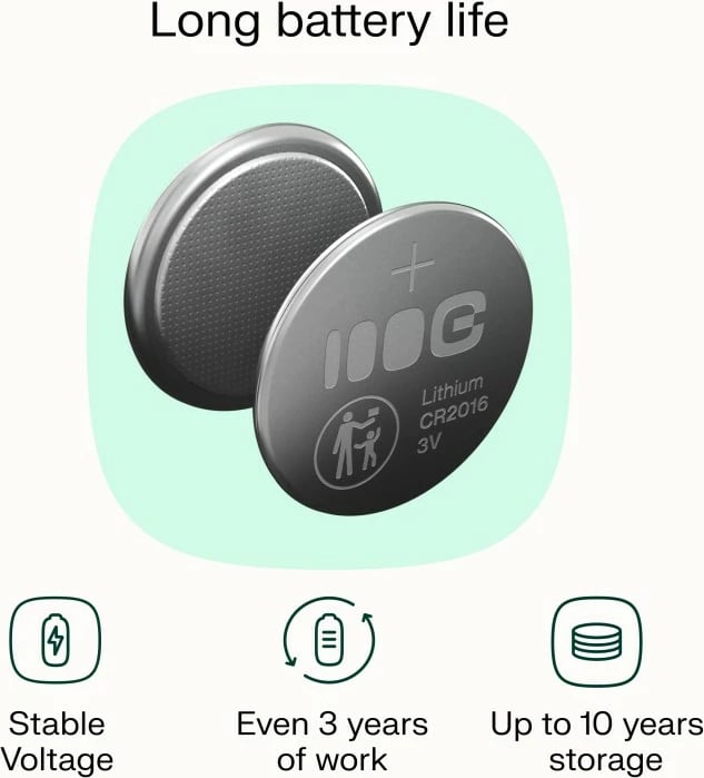 Bateri buton litium, Green Cell, CR2016 (X5CR2016), 3V 80mAh, set 5 copë