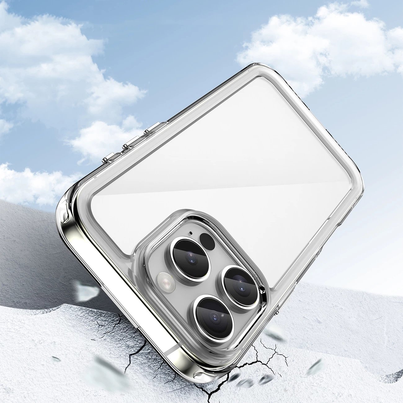 Mbështjellës Hurtel Outer Space Case për iPhone 16 Pro Max, transparent