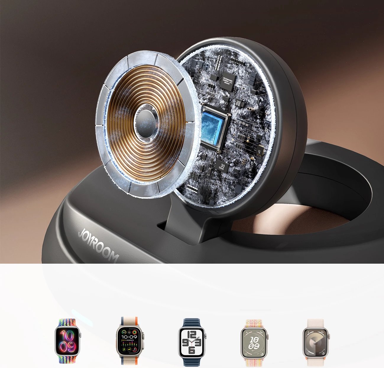 Karikues wireless i palosshëm për Apple Watch Joyroom JR-W12, MagSafe, USB-C, i zi