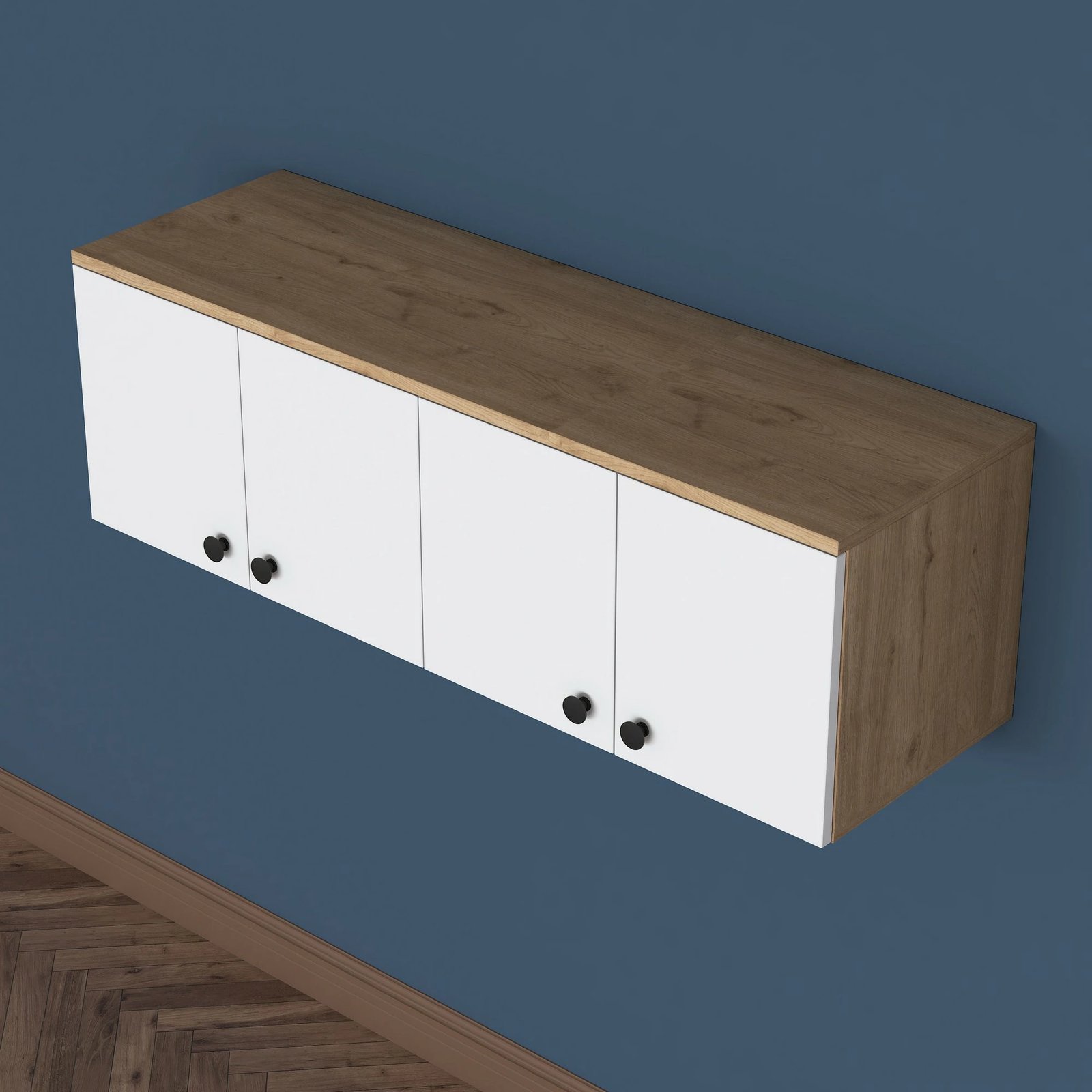 Dollap muri Skye Decor, ngjyrë arre dhe e bardhë, EA143 - 3821