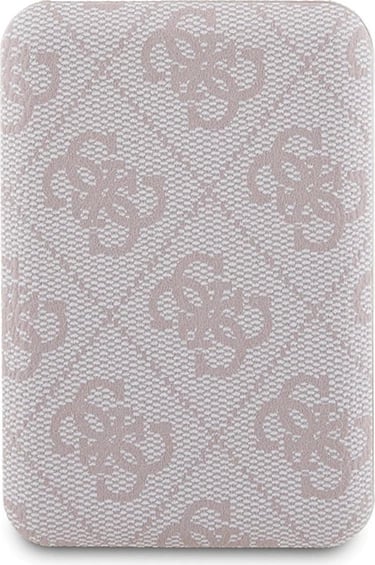 Mbështjellës Guess 4G Metal Logo me powerbank MagSafe 5000mAh për iPhone 15, Rozë, Set
