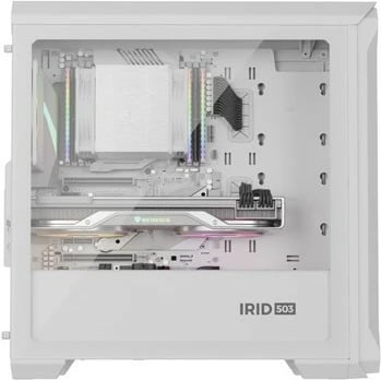 Kasë Natec Genesis IRID 503 ARGB LITE, Micro Tower, ARGB, e bardhë Kasë Natec Genesis IRID 503 ARGB LITE, Micro Tower, ARGB, e bardhë
