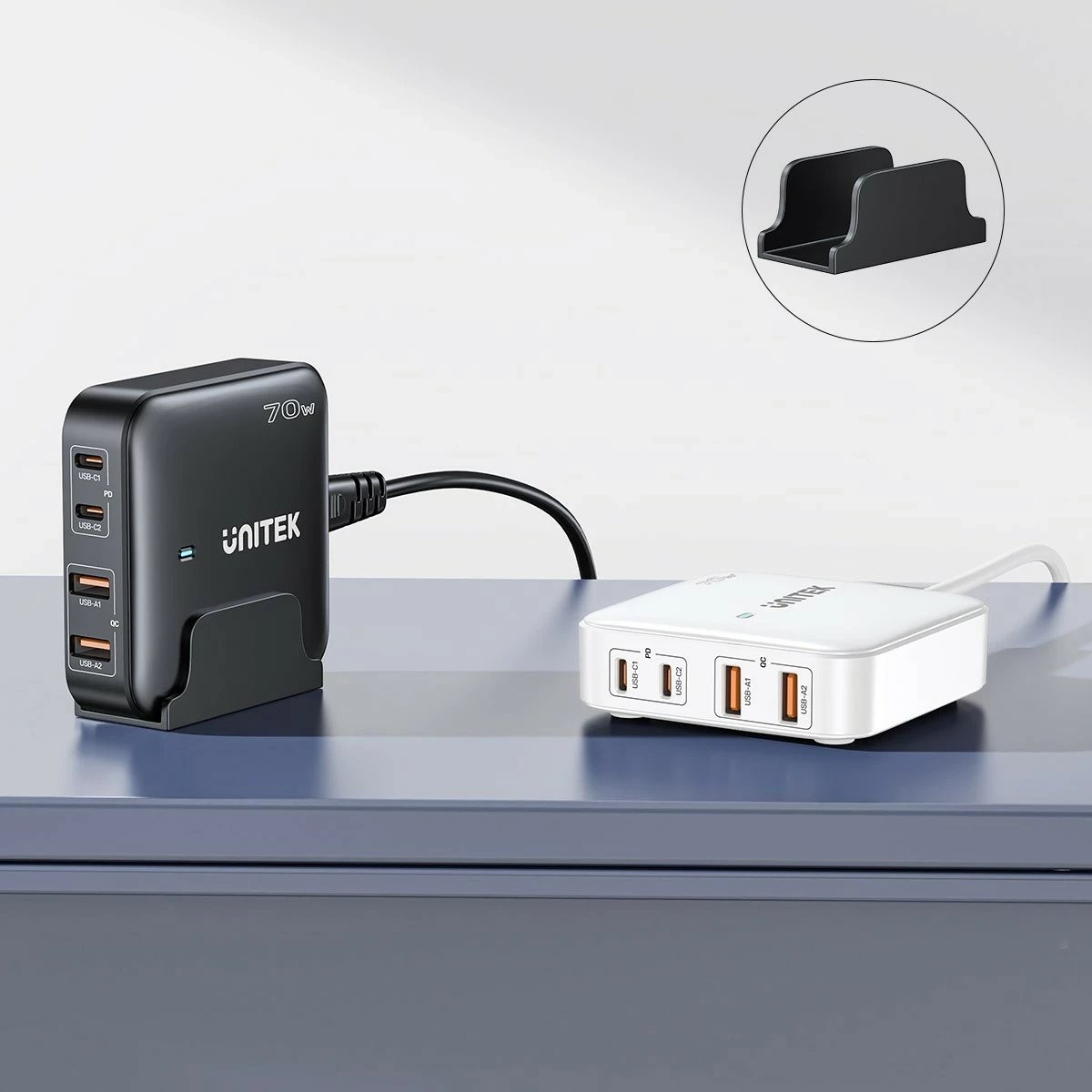 Karikues tavoline Unitek GaN 70W 2xUSB-A 2xUSB-C Karikues tavoline Unitek GaN 70W 2xUSB-A 2xUSB-C