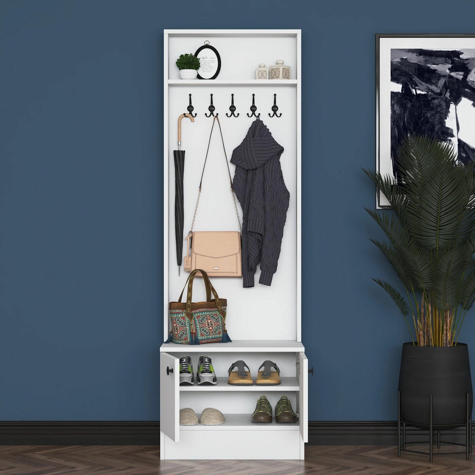 Stendë për koridor, ngjyrë e bardhë, Skye Decor, M16 - 1572