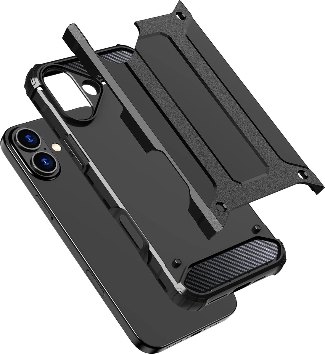 Mbështjellës Hurtel Hybrid Armor për iPhone 16e, Blu