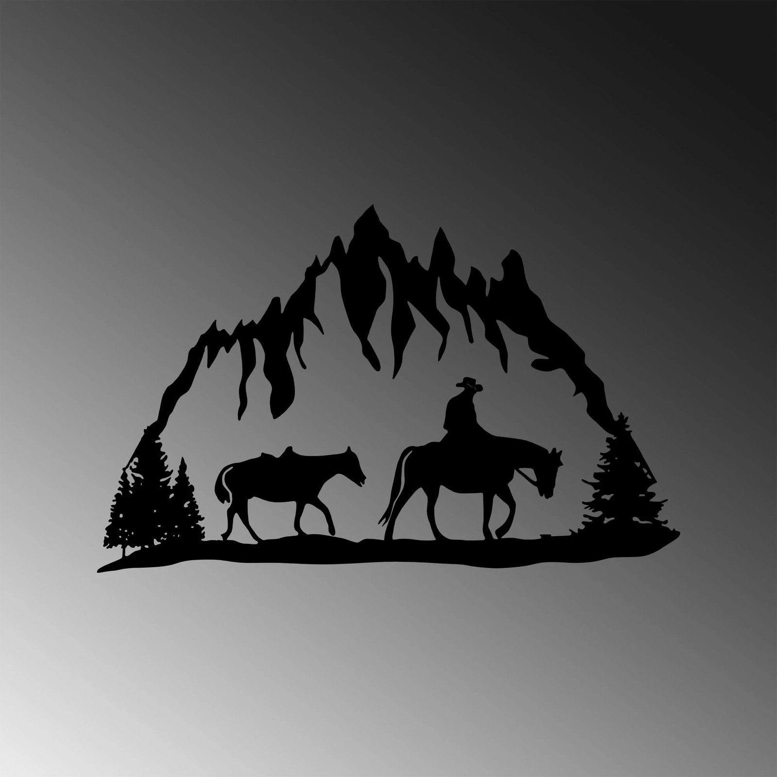 Aksesor dekorativ metalik për mur, Cowboy - 313