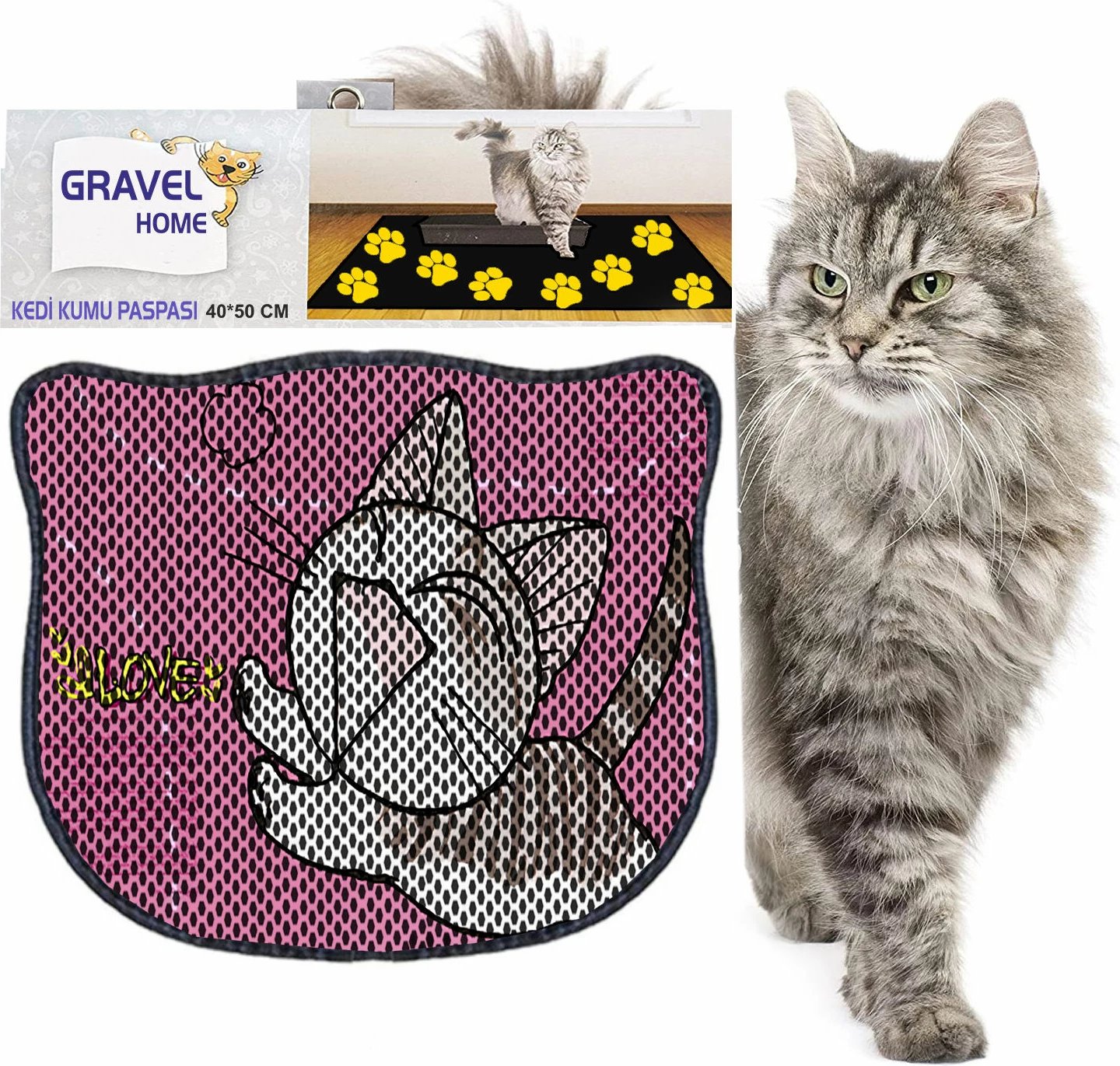 Tapet për rërë të maceve, shumëngjyrësh, Paws & Whiskers, Kdkafa0152, 40x50cm