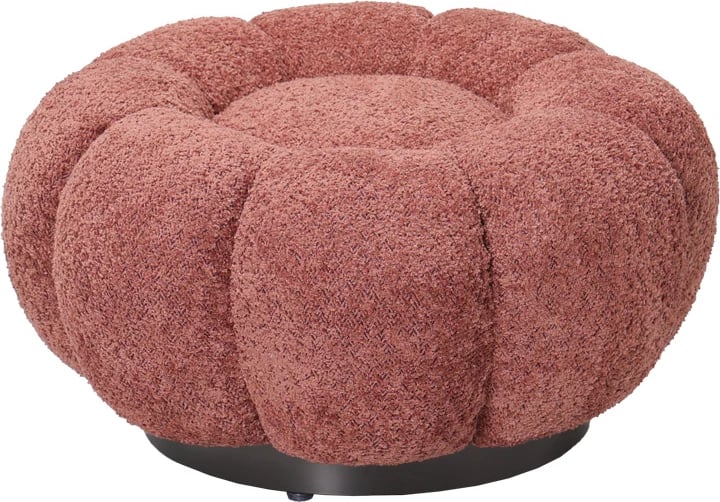 Stool Nester, stof boucle, ngjyrë mollë e kalbur, D60x31cm