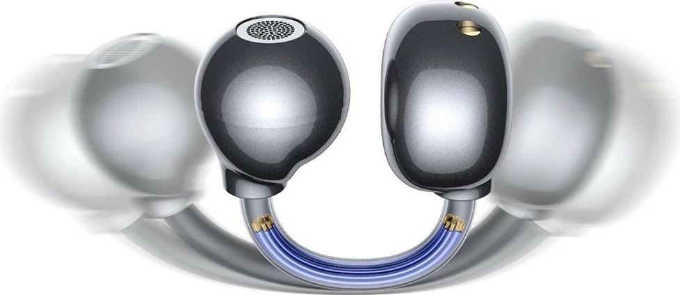 Kufje Bluetooth, USAMS Echo R02, Bluetooth 5.3, ear-clip in-ear, mikrofon i integruar, kuti karikimi 300 mAh, gri