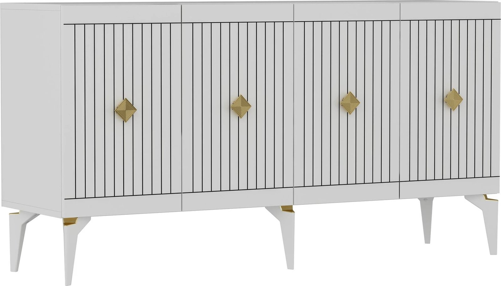 Konsolë, ngjyrë e bardhë dhe ari, Skye Decor, 150x79x40cm