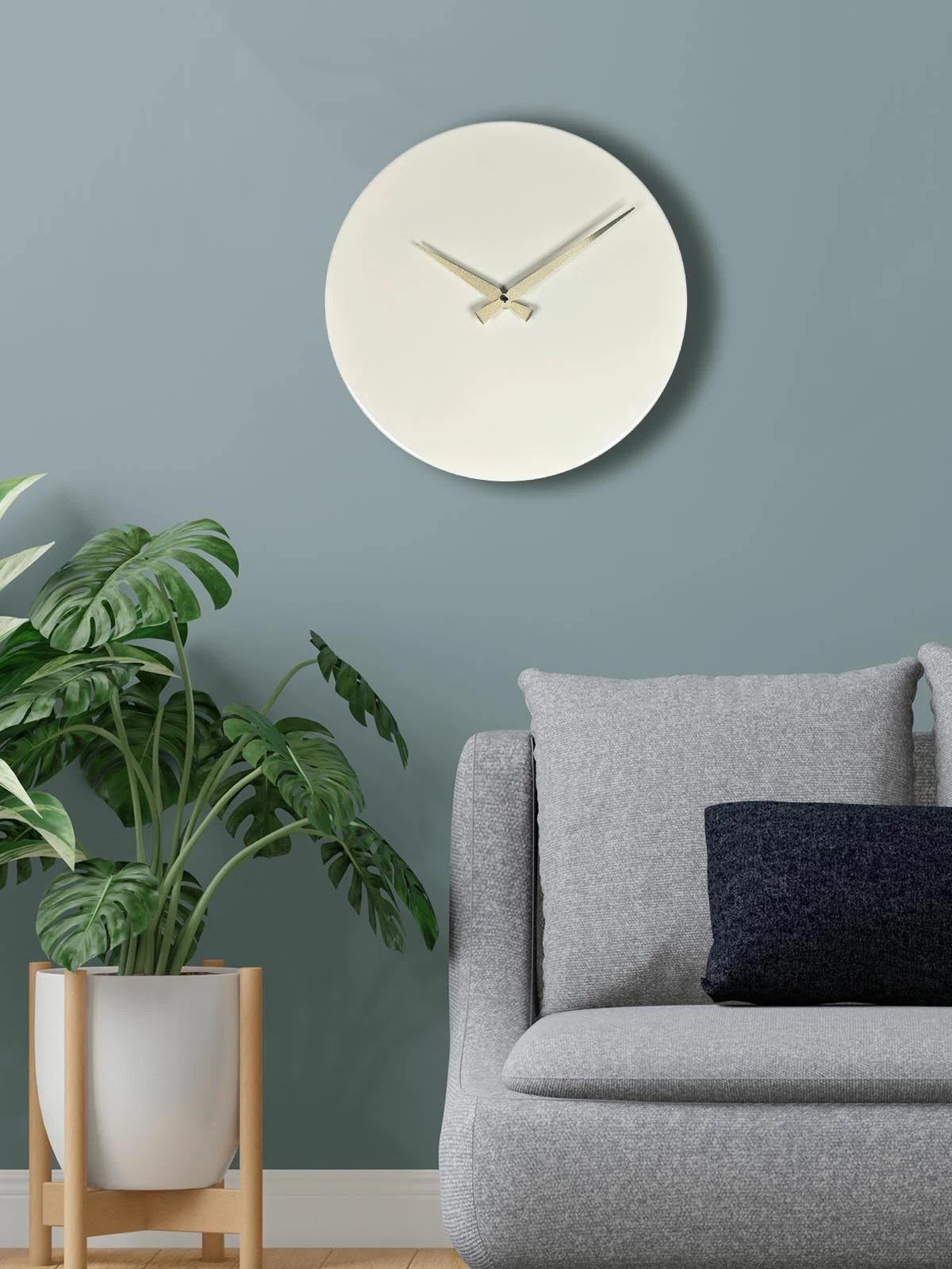 Orë muri dekorative metalike, Wallity, ngjyrë krem, 35cm