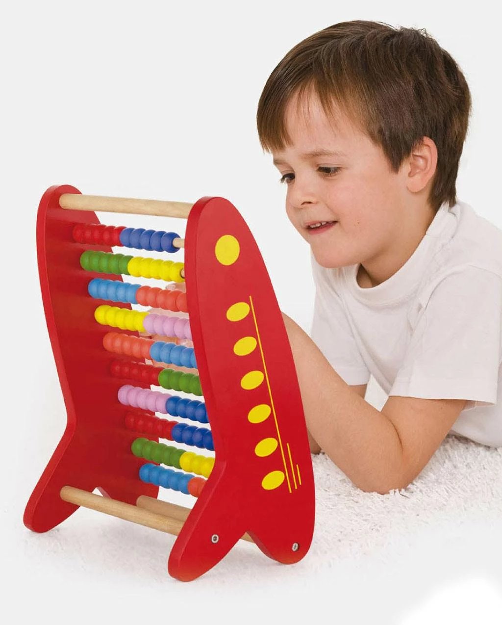 Abakus druri, Viga, 10 rreshta, për fëmijë, i kuq