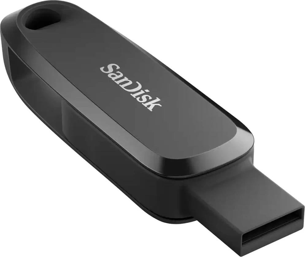 USB stick Sandisk 32GB, USB Type-C, swivel, e zezë