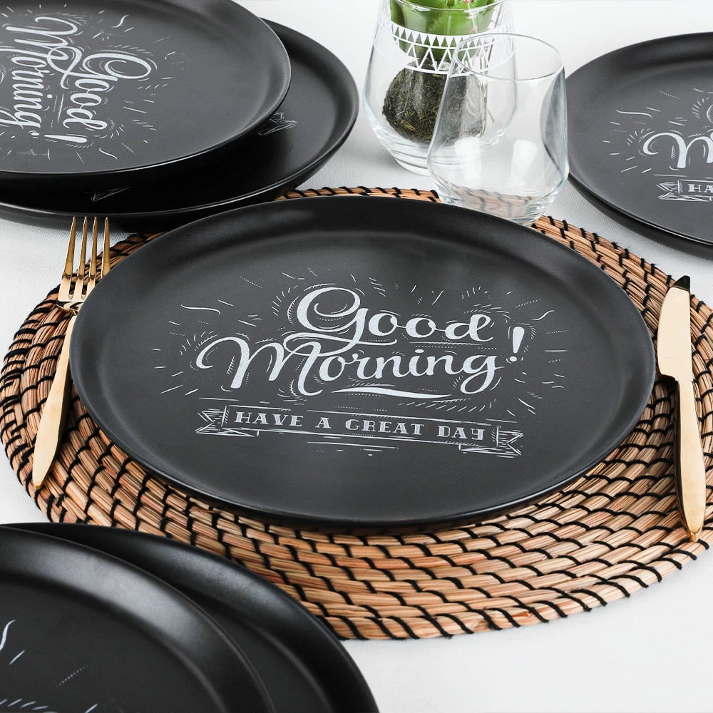 Set pjatash shërbimi (6 copë), Hermia Concept, ngjyrë e zezë mat, ST042006F956A4654000AS3T00