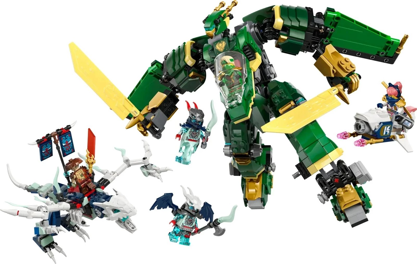 Set LEGO NINJAGO Lloyd’s Jet Mech 71845, 117 pjesë, 5 minifigura