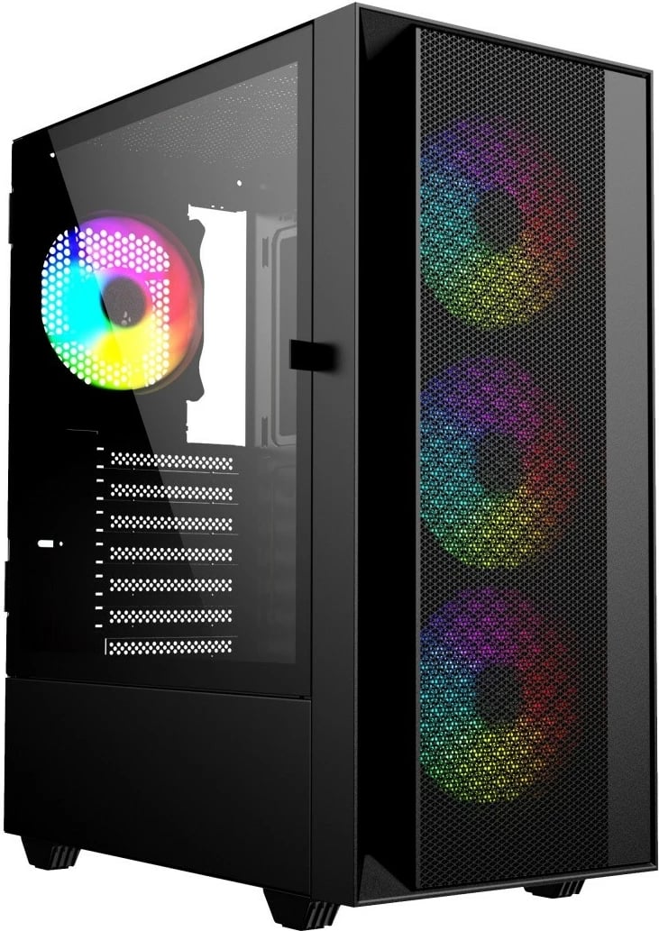 Kasë Gembird Fornax 4000 ARGB, Midi Tower, ATX, ITX, Micro ATX, e zezë