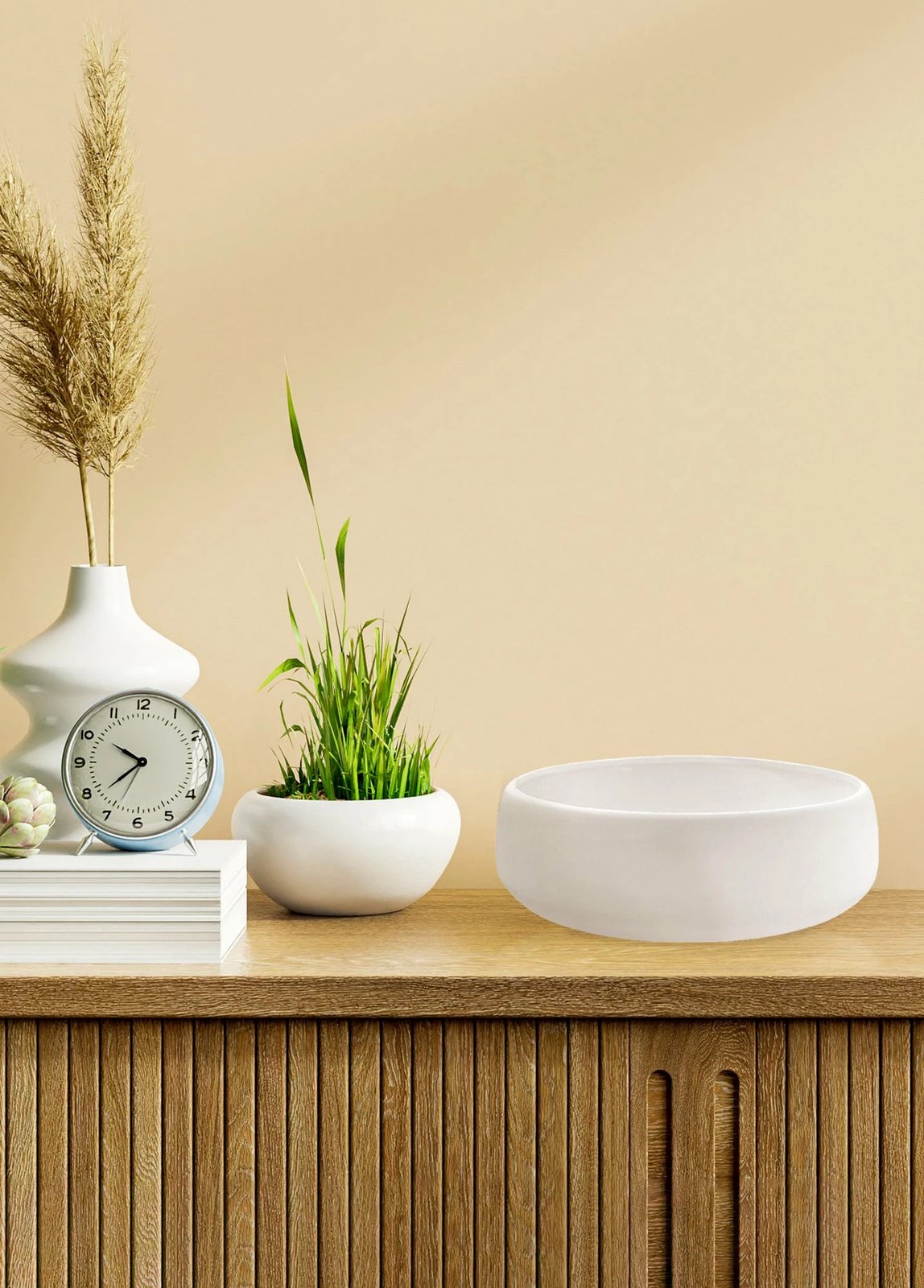 Tas prej qeramike, e bardhë, Evila Originals, DKR0464, 30x30x9cm