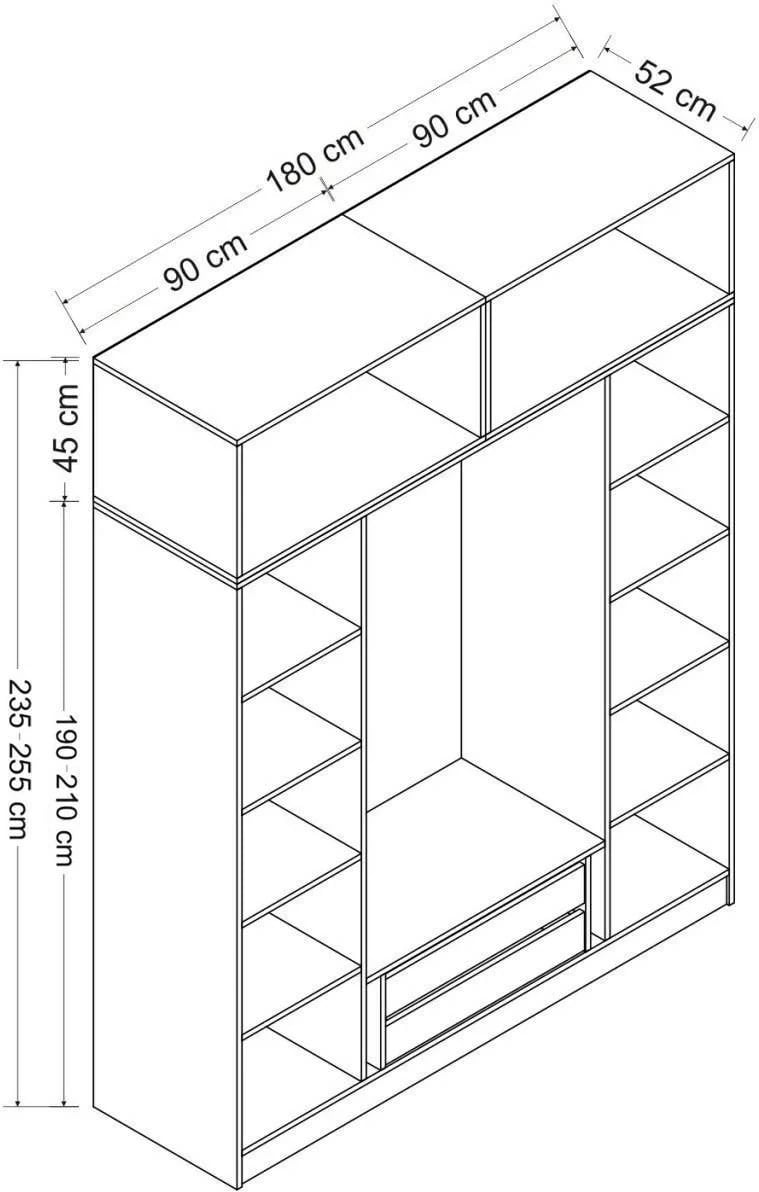 Dollap garderobe Skye Decor, ngjyrë dore, 5301